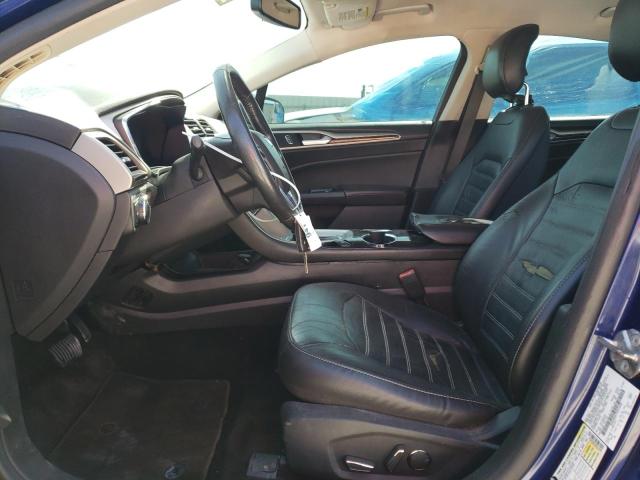 3FA6P0HD7ER373496 - 2014 FORD FUSION SE BLUE photo 7