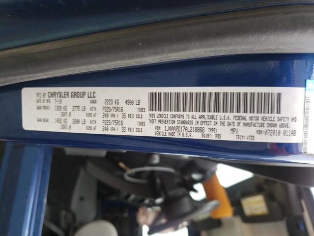 1J4AA2D17AL218866 - 2010 JEEP WRANGLER SPORT BLUE photo 12