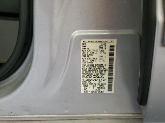 5N1AR18W96C651252 - 2006 NISSAN PATHFINDER LE ნაცრისფერი ფოტო 13