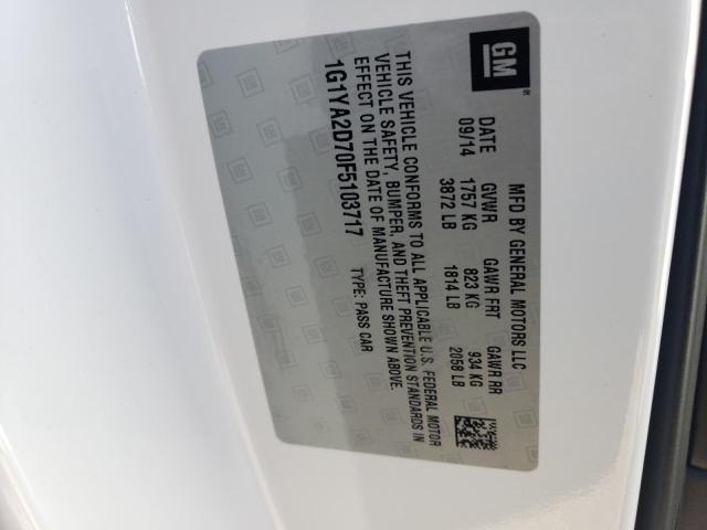 1G1YA2D70F5103717 - 2015 CHEVROLET CORVETTE STINGRAY 1LT WHITE photo 12