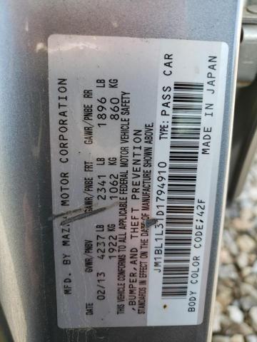 JM1BL1L31D1794910 - 2013 MAZDA SPEED 3 Күміс фото 13