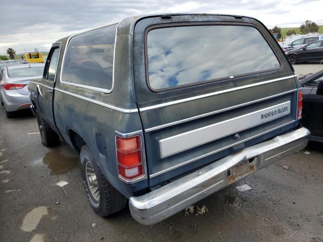 3B4GW12W8HM710175 - 1987 DODGE RAMCHARGER AW-100 BLUE photo 2