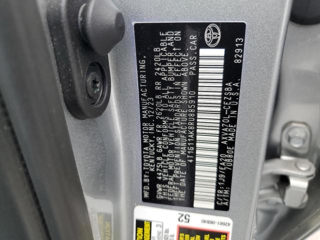 4T1G11AK8RU885910 - 2024 TOYOTA CAMRY SE NIGHT SHADE SILVER photo 12
