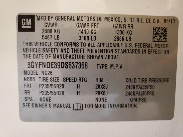 3GYFNDE39DS637368 - 2013 CADILLAC SRX PERFORMANCE COLLECTION Ақ фото 12