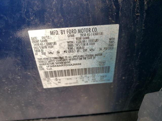 1FM5K8AR1DGA26692 - 2013 FORD EXPLORER POLICE INTERCEPTOR BLUE photo 13