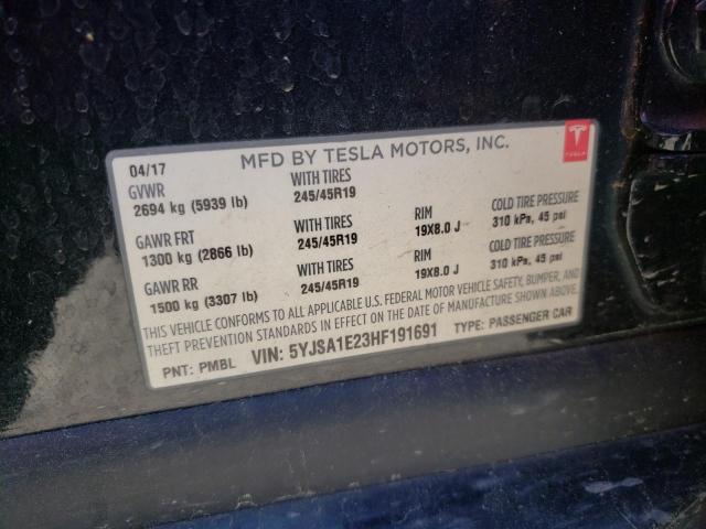 5YJSA1E23HF191691 - 2017 TESLA MODEL S Qara foto 12