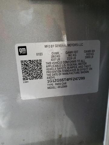 1G1ZG5ST4PF247299 - 2023 CHEVROLET MALIBU RS ნაცრისფერი ფოტო 13