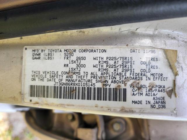 JT3GN86R8X0105145 - 1999 TOYOTA 4RUNNER SR5 TAN photo 10