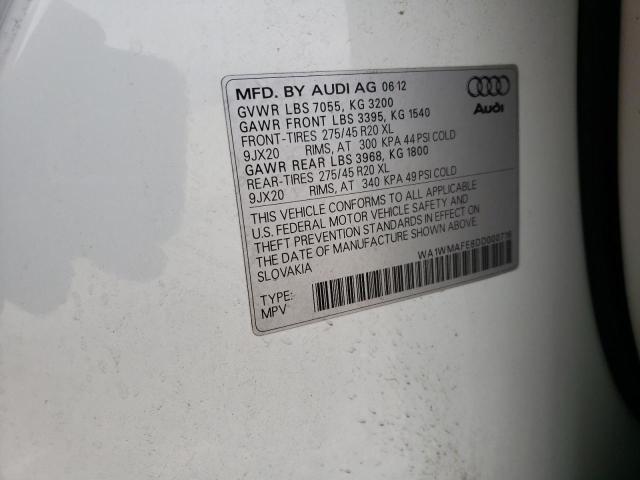 WA1WMAFE8DD000716 - 2013 AUDI Q7 PRESTIGE WHITE photo 12