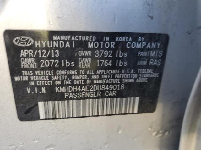 KMHDH4AE2DU849018 - 2013 HYUNDAI ELANTRA GLS SILVER photo 12