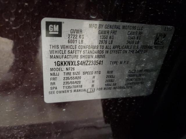 1GKKNXLS4HZ230541 - 2017 GMC ACADIA DENALI BURGUNDY photo 13