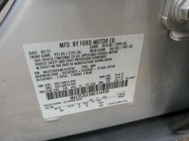 MAJ3S2GEXMC416930 - 2021 FORD ECOSPORT SE 银色 照片 14