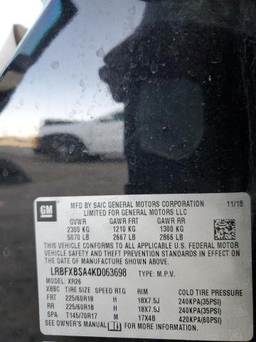 LRBFXBSA4KD063698 - 2019 BUICK ENVISION PREFERRED BLACK photo 13