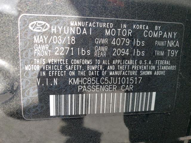 KMHC85LC5JU101517 - 2018 HYUNDAI IONIQ LIMITED BLACK photo 12