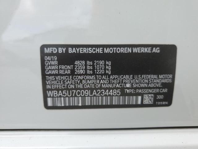 WBA5U7C09LA234485 - 2020 BMW M340I WHITE photo 12