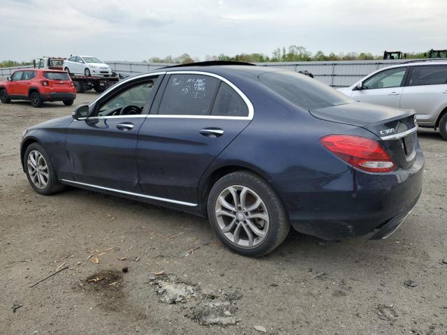 55SWF4KB6HU210726 - 2017 MERCEDES-BENZ C 300 4MATIC BLUE photo 2