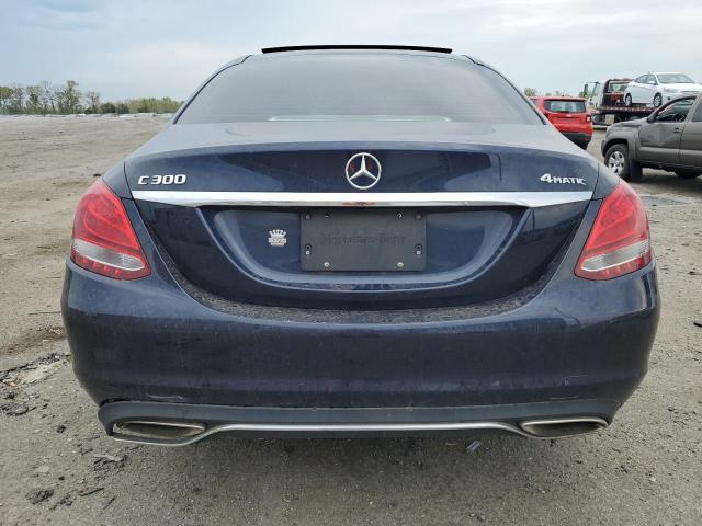 55SWF4KB6HU210726 - 2017 MERCEDES-BENZ C 300 4MATIC BLUE photo 6