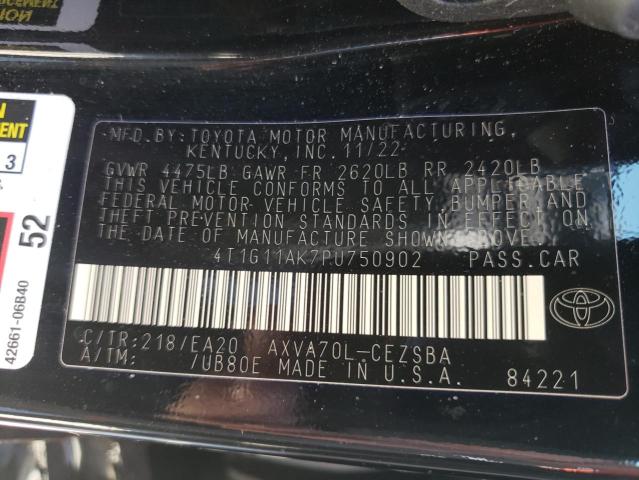 4T1G11AK7PU750902 - 2023 TOYOTA CAMRY SE NIGHT SHADE BLACK photo 12