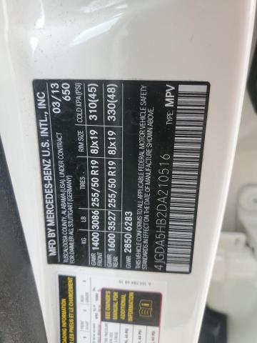 4JGDA5HB2DA210516 - 2013 MERCEDES-BENZ ML 350 4MATIC WHITE photo 13