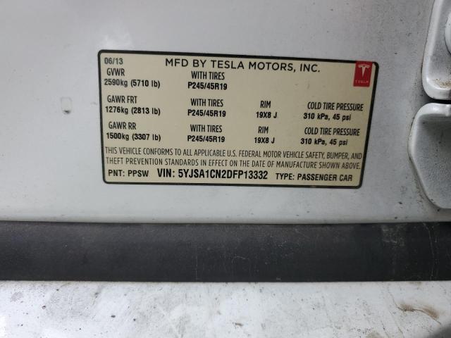 5YJSA1CN2DFP13332 - 2013 TESLA MODEL S Ağ foto 12