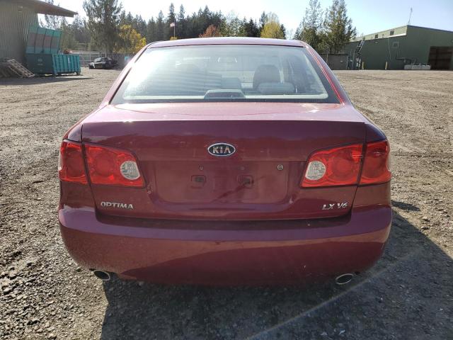 KNAGE124X85236236 - 2008 KIA OPTIMA LX RED photo 6