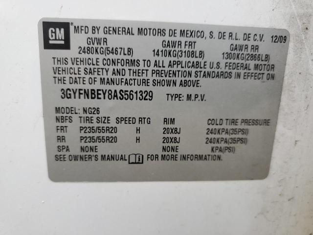 3GYFNBEY8AS561329 - 2010 CADILLAC SRX PERFORMANCE COLLECTION Ақ фото 13