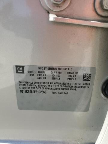 1G11C5SL9FF192663 - 2015 CHEVROLET MALIBU 1LT 银色 照片 13