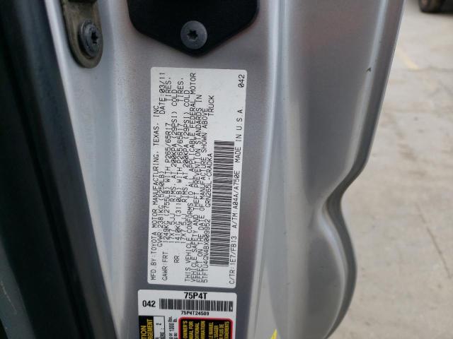 5TFTU4GN4BX009952 - 2011 TOYOTA TACOMA PRERUNNER ACCESS CAB GRAY photo 12