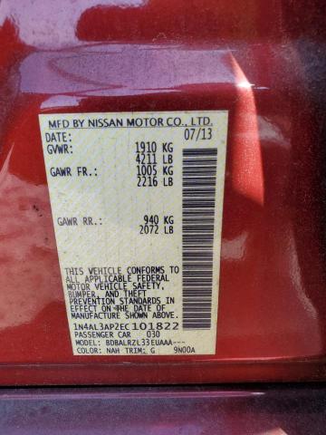 1N4AL3AP2EC101822 - 2014 NISSAN ALTIMA 2.5 RED photo 13