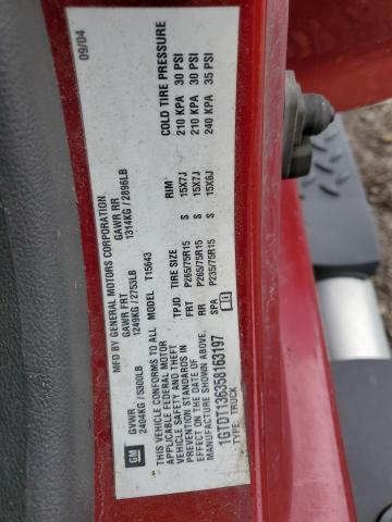 1GTDT136358163197 - 2005 GMC CANYON RED photo 12