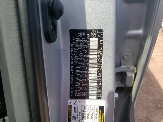 2T1KR32E07C625183 - 2007 TOYOTA COROLLA MA XR SILVER photo 12