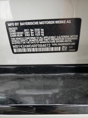 WBY43AW04RFR84672 - 2024 BMW I4 EDRIVE 35 WHITE photo 13