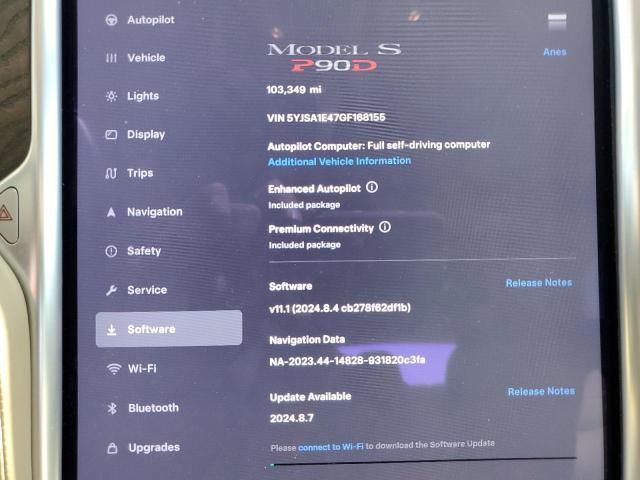 5YJSA1E47GF168155 - 2016 TESLA MODEL S SILVER photo 9