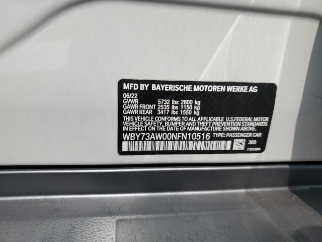 WBY73AW00NFN10516 - 2022 BMW I4 EDRIVE 40 WHITE photo 12