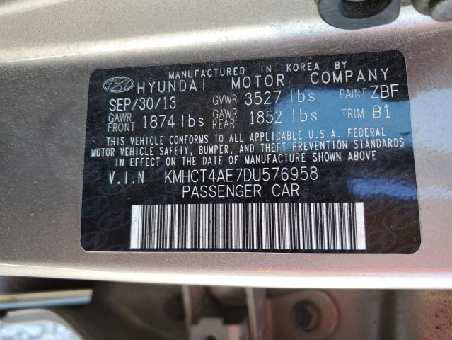 KMHCT4AE7DU576958 - 2013 HYUNDAI ACCENT GLS SILVER photo 13