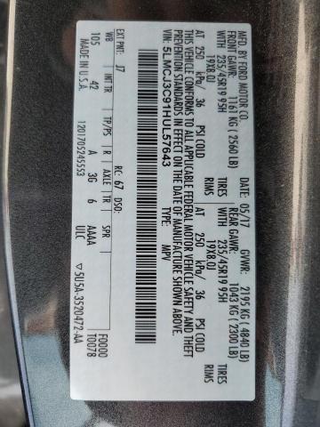 5LMCJ3C91HUL57643 - 2017 LINCOLN MKC RESERVE Boz foto 12