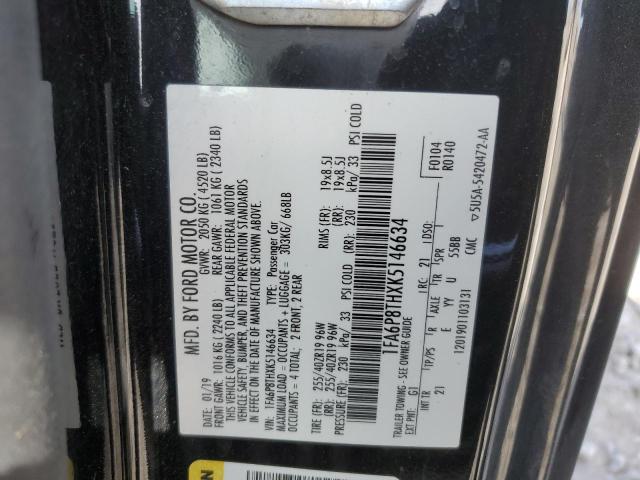 1FA6P8THXK5146634 - 2019 FORD MUSTANG BLACK photo 13