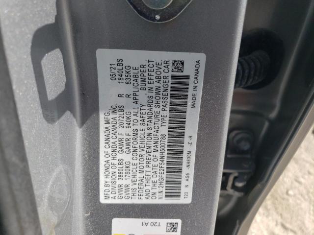 2HGFE2F54NH500788 - 2022 HONDA CIVIC SPORT 银色 照片 12