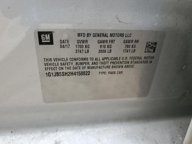 1G1JB5SH2H4158822 - 2017 CHEVROLET SONIC LS SILVER photo 12