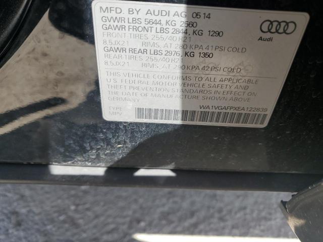 WA1VGAFPXEA122839 - 2014 AUDI SQ5 PRESTIGE BLACK photo 12