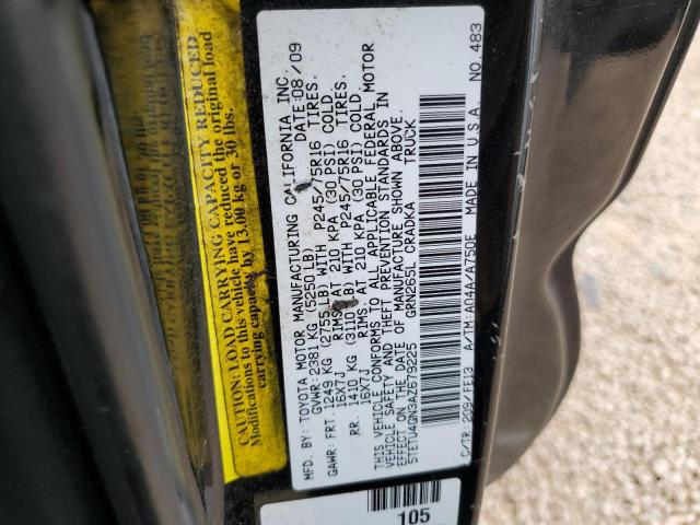 5TETU4GN3AZ679225 - 2010 TOYOTA TACOMA PRERUNNER ACCESS CAB BLACK photo 12