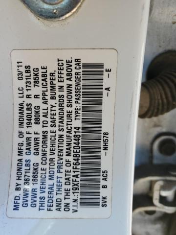19XFA1F64BE044814 - 2011 HONDA CIVIC LX-S Blanc photo 12