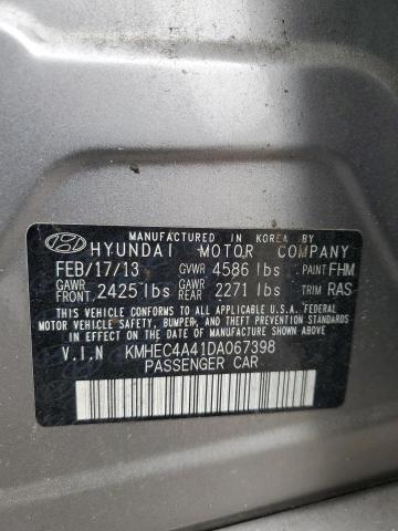 KMHEC4A41DA067398 - 2013 HYUNDAI SONATA HYBRID SILVER photo 12