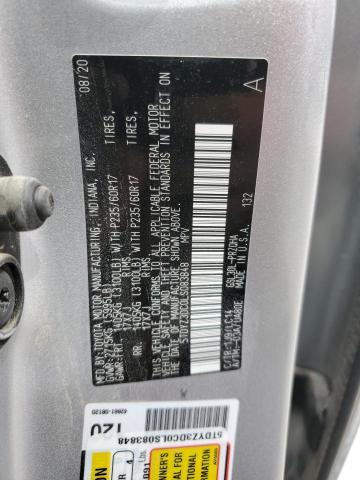 5TDYZ3DC0LS083848 - 2020 TOYOTA SIENNA XLE SILVER photo 13