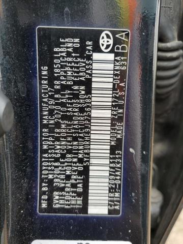 5YFBURHE9JP756385 - 2018 TOYOTA COROLLA L 黑色 照片 12