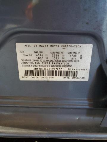 JM1BK34L471747257 - 2007 MAZDA SPEED 3 TEAL photo 12