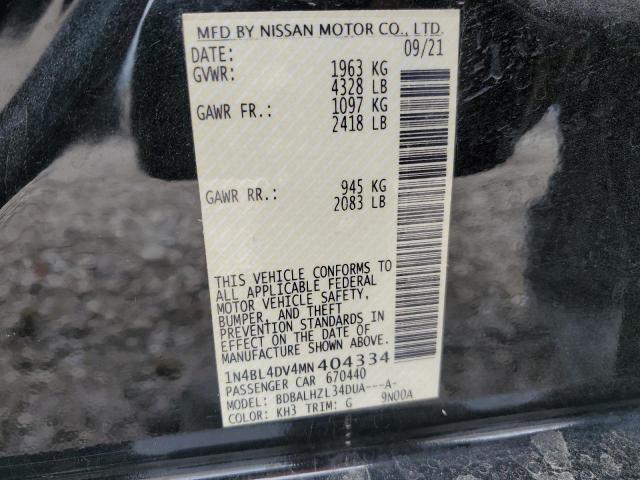 1N4BL4DV4MN404334 - 2021 NISSAN ALTIMA SV BLACK photo 12