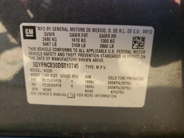 3GYFNCE30DS510745 - 2013 CADILLAC SRX LUXURY COLLECTION GRAY photo 12