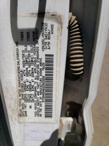 5TEGN92N62Z880895 - 2002 TOYOTA TACOMA DOUBLE CAB PRERUNNER WHITE photo 12