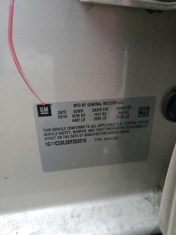 1G11C5SL5EF262819 - 2014 CHEVROLET MALIBU 1LT 金色 照片 12